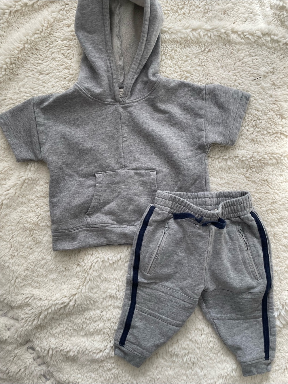Monica + Andy Grey Hoodie & Jogger Set - Organic Cotton 9-12M
